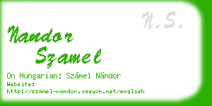 nandor szamel business card
