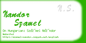 nandor szamel business card